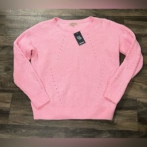 NWT Pink Chenille Sweater Size Large